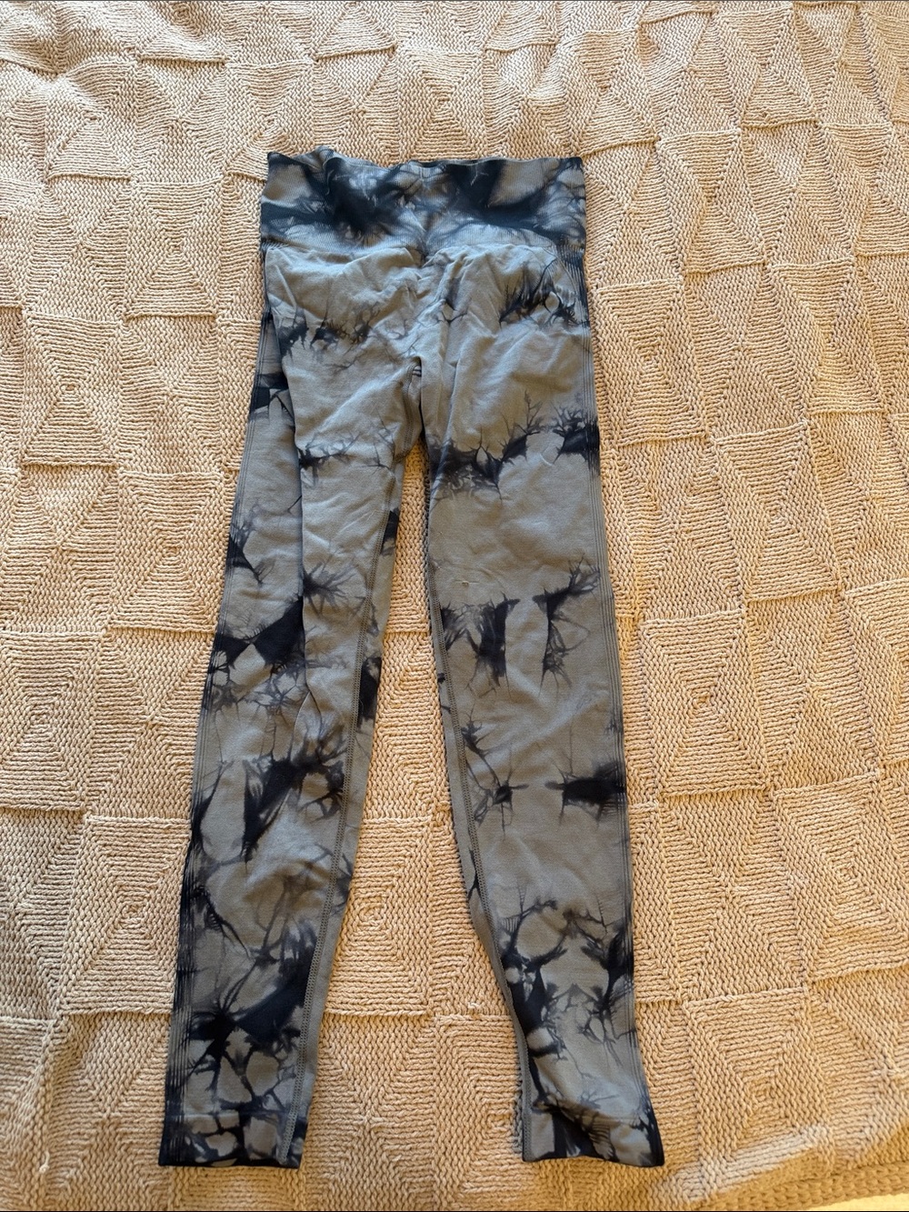 Kids Tie-Dye Leggings - Gray and Black